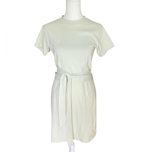 Vince Short Sleeve Waist Tie Cream Dress - Size XXS - Picture 1 of 7